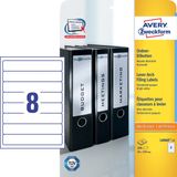 Avery Ordnerrugetiketten, wit, 192,0 x 34,0 mm, permanent klevend