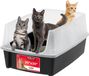 Merkloos Open kattenbak XXL met dubbelzijdig strooischild