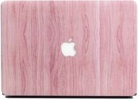 Lunso MacBook Pro 15 inch 2016-2018 hoesje houtlook roze