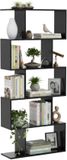 Zenzee Boekenkast – Vakkenkast – Roomdivider – Opbergkast - Wandkast - Zwart - 158x70x24cm