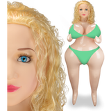 Greta Poupée gonflable réaliste curvy blonde bouclée tête 3D
