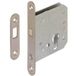 Häfele Startec Serrure à mortaiser pour portes coulissantes, verrou circulaire PZ, acier inoxydable mat - dimension de broche 55 mm