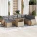 Maison Exclusive - Ensemble de meubles de jardin 9 pièces avec canapé et coussins, beige, en polyrotin