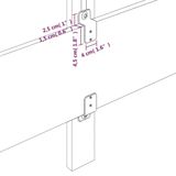 VidaXL Hoofdeind & Voeteind Donkergrijs Polyester/Hout 2000 mm x 50 mm x 780 mm