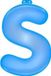 Merkloos Opblaasbare letter S blauw