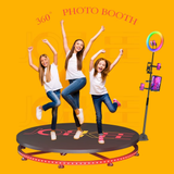 NONE 360 graden videocabine met RGB-lichtring en 360 graden draaibare camera, geschikt voor feesten en kerstgelegenheden