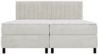 Vente-unique Lit boxspring tissu gris clair 2 x 80 x 200 cm