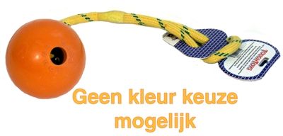 HAPPY PET tough toys rubber jumbo bal aan Werptouw - 33.5x8x8 cm