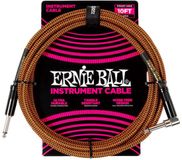 Ernie Ball 6470 Gevlochten Gitaarkabel Pumpkin Pie 3 Meter Recht-Haaks