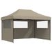 vidaXL Partytent, inklapbaar, pop-up model, met 3 zijpanelen, taupekleurig