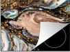 Merkloos KitchenYeah® Inductie beschermer 59x51 cm - Marmerlook - Goud - Zwart - Glitter - Chic