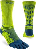Injinji Ultra Run Crew Moss Sokken - Unisex - Maat 37-40 - Blauw/Zwart/Oranje/Groen