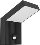 Eglo Grottazzolina Lampe murale extérieure - Capteur - LED - 17,5 cm - Noir/Blanc laiteux