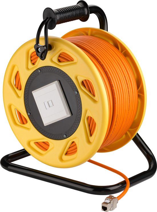 Goobay Cat7a RJ45 Verleng Haspel 50m Oranje