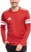 adidas Sportshirt Heren - Rood - Polyester - Lange mouw - Gestreept - Maat L