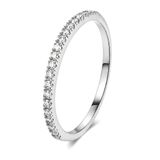 LGT JWLS Zilverkleurige Smalle Damesring met Rij Zirkonia - 18mm