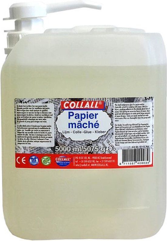 Collall Papier maché lijm in jerrycan - 5L - 5 Liter - Universeel - Transparant