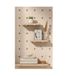 JORDAN&JUDY Organisateur en panneau perforé en bois massif, Carré 40*60 cm, Finition décorative brillante, Rangement mural sans perçage pour la maison Jaune crème