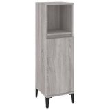 Meuble de salle de bain 30x30x100 cm bois traité gris couleur chêne sonoma