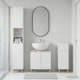 Maison Exclusive Ensemble de meubles de salle de bain exclusif, composé de 3 éléments, modèle ARNHEM, finition blanche laquée