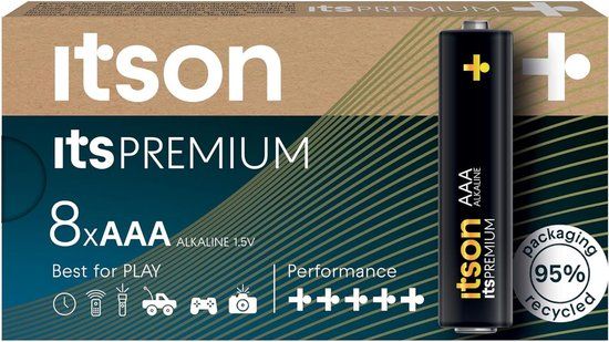 ITSON AAA Alkaline Batteries - 8 Pack - LR03IPR/8CB