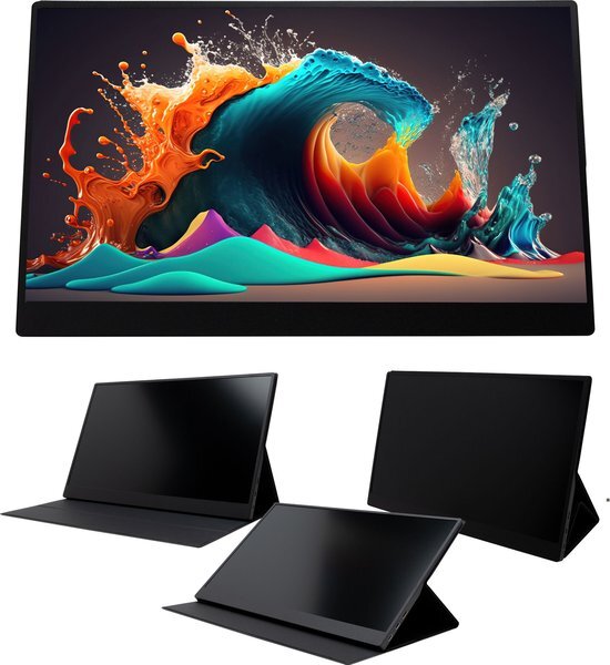 Pora&Co - IPS Portable Game Monitor - Beeldscherm 14 Inch - HDMI & USB-C - Full HD - Computerscherm - Draagbare Monitor