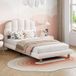 Lit Simple 90x200 cm Rembourré avec Tête de Lit Ours en Peluche Moderne - Polaire - Blanc
