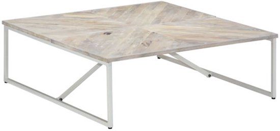 vidaXL Salontafel 110x110x36 cm massief mangohout
