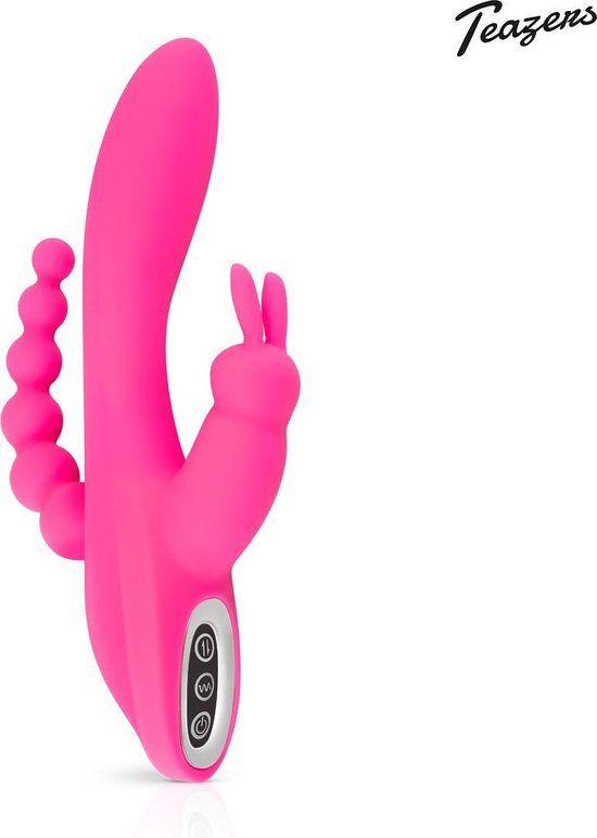 Teazers Dubbele Rabbit Vibrator Roze - 22 cm - Oplaadbaar