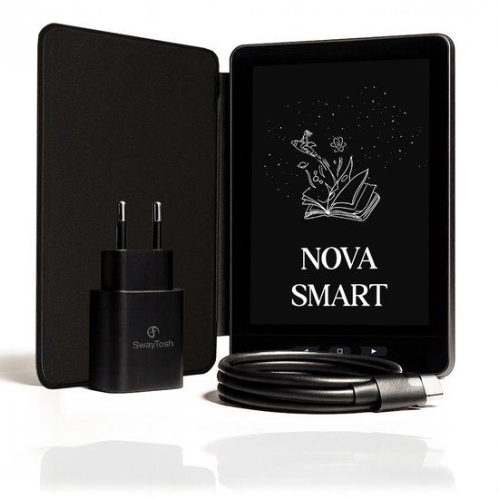 SwayTosh E-Reader Nova Smart – Incl. Luxe hoes - 6 inch 2026 – 36GB Opslag – Schermverlichting en Nachtmodus – E Reader Voor Ebook – Met Oplader