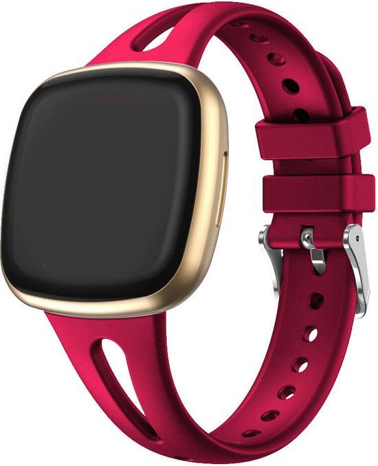 Strap-it Luxe Silicone Band for Fitbit Versa 3 / 4 / Sense / Sense 2 - Rose Red - Size L