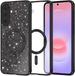 Techsuit Hoesje geschikt voor Samsung Galaxy A37 - Luxury Glitter Back Cover - Geschikt voor MagSafe - Zwart