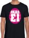Bellatio Decorations Shoppartners Bv Zwart Paas t-shirt met roze paasei - Pasen shirt voor heren - Pasen kleding S