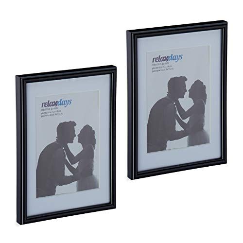 Relaxdays Fotolijst set van 2 - 13x18 cm - zwart
