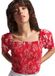 Superdry Vintage Smocked Crop Korte Mouw Top Rood M Vrouw