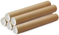 Merkloos Poster koker - 5x - 540 x 50 mm - bruin - karton - met witte deksel
