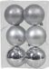 Othmar Decorations Kerstballen - 6x st - zilver - 8 cm - kunststof