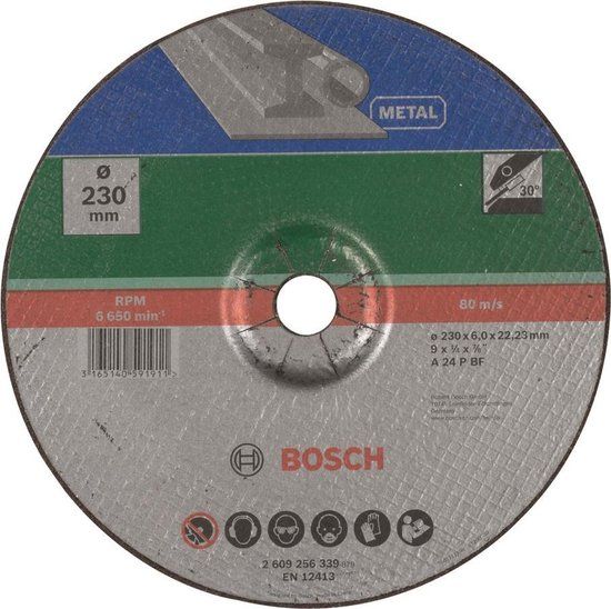 Bosch Afbraamschijf - Voor metaal - 230 x 6 mm - gebogen
