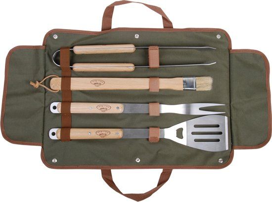 Esschert Design Barbecue Gereedschap Set - 4 Delig - RVS