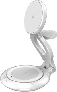 j5create JUPW3415-N Draadloze Oplaadstandaard - 3-in-1, Magnetisch, Opvouwbaar, met Qi2 - 22.5 Watt - Wit