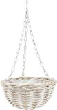 Van der Leeden Hangmand - wit - rotan - D30 cm