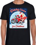 Bellatio Decorations Shoppartners Bv Fout Kerstshirt / t-shirt - Driving home for christmas - motorliefhebber / motorrijder / motor fan zwart voor heren - kerstkleding / kerst outfit S