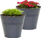 Mega Collections Pot Bob - 2x - Zinc - Anthracite - D15 x H13 cm