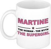 Bellatio Decorations naam cadeau mok - Martine - Woman Myth Supergirl - koffiemok - 300 ml - collega - moederdag