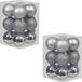 Othmar Decorations Bv 24x Boules de Noël argentées en plastique 6 cm - Brillant/mat/pailleté