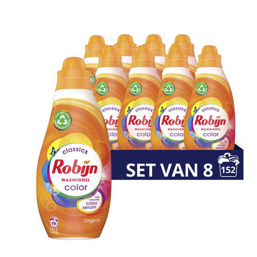 Robijn Robijn Klein & Krachtig Classics Color vloeibaar wasmiddel - 8 x 19 wasbeurten - voordeelverpakking - 152 wasbeurten