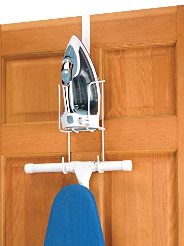 Whitmor Over-the-Door Ironing Board & Iron Organizer - White