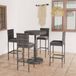 The Living Store Barset - Steel Frame - PE-rattan - Grey - Table 75.5 x 106 cm - Chair 40 x 44 x 108 cm