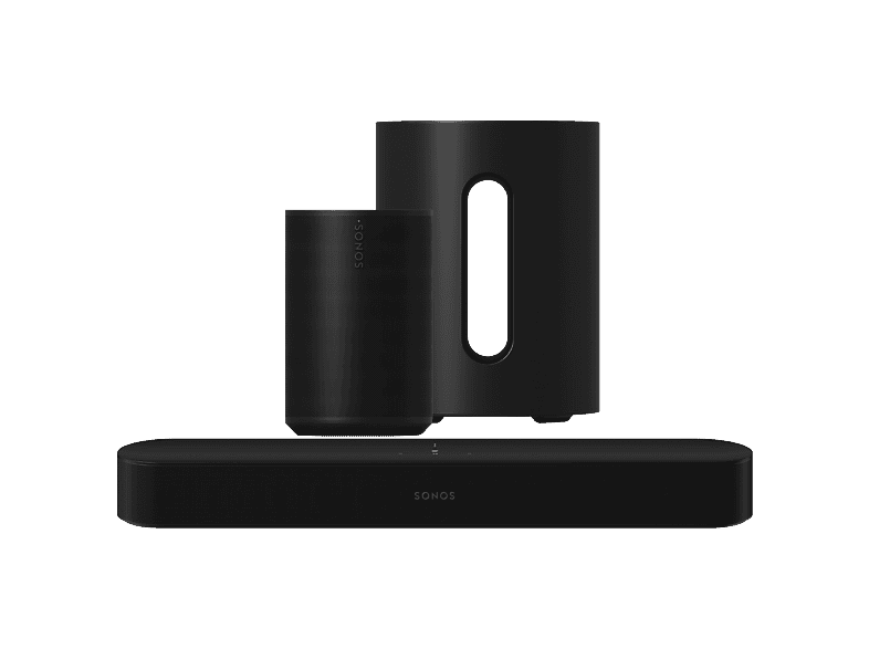 Sonos Beam Gen2 Soundbar + 2 Era 100 Sl Multiroom-speaker Sub Mini Subwoofer Zwart Audio Bundle