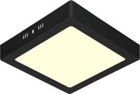 BES LED LED Paneel - 30x30 - 24W - Warm Wit 3000K - Mat Zwart - Opbouw - Vierkant - Aluminium